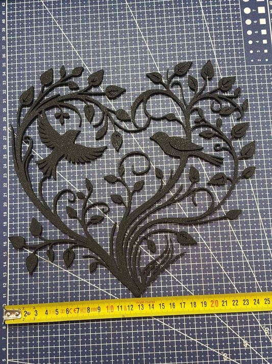 Décoration murale les oiseaux du cœur imprimée en 3D