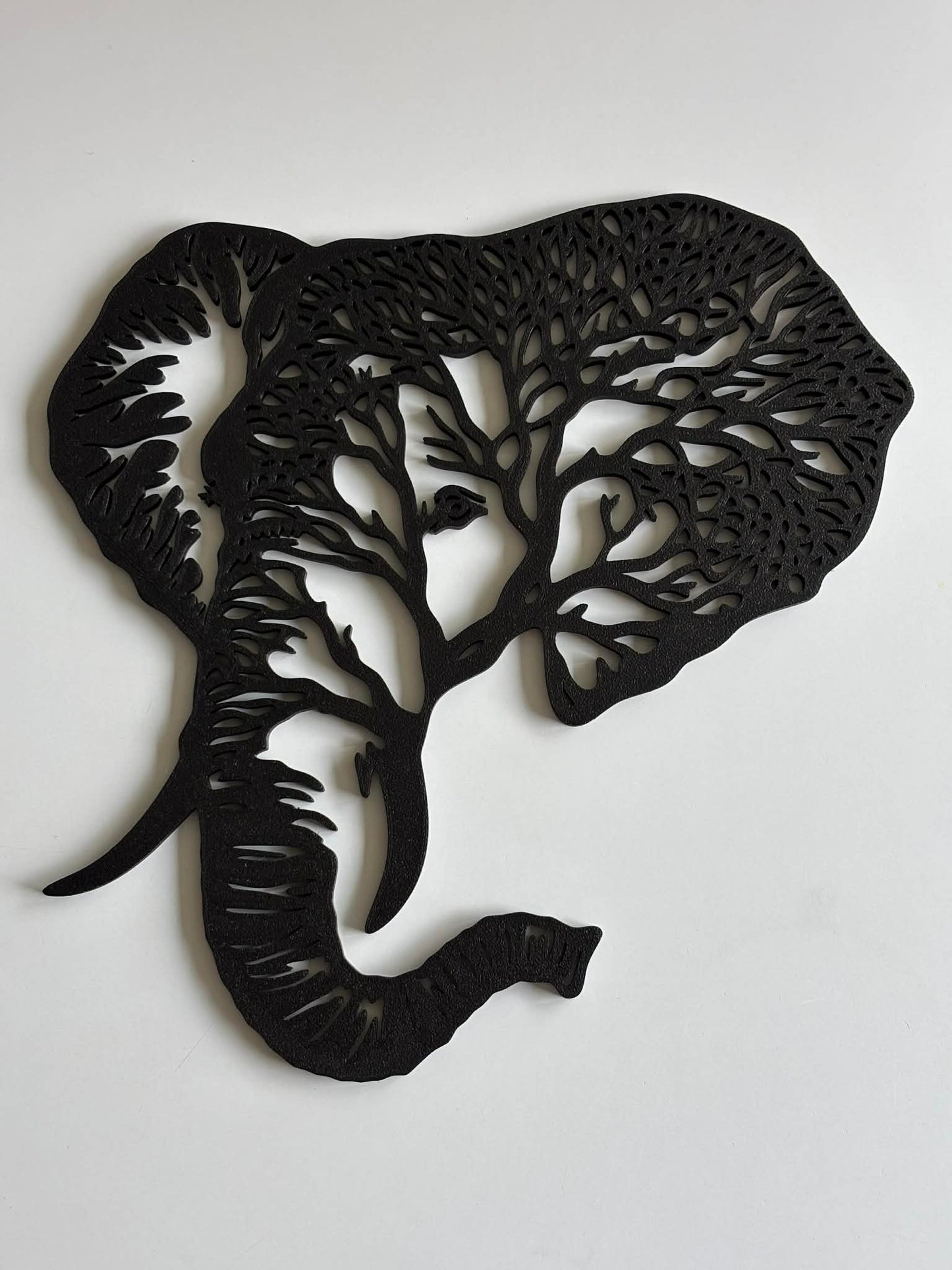 Décoration murale tête éléphant droit imprimée en 3D