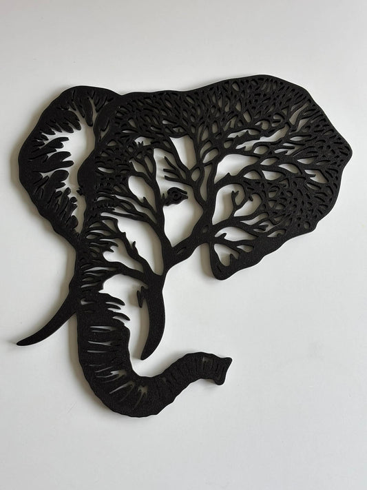 Décoration murale tête éléphant droit imprimée en 3D