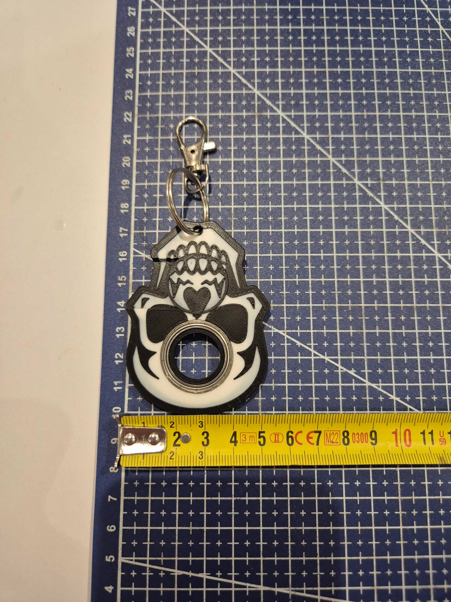 Porte-clé Fidget Spinner & Jeton Caddie 2-en-1 - Modèle "Skully" - Impression 3D