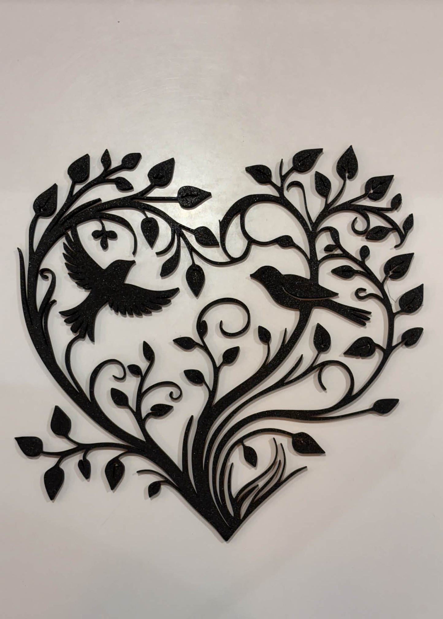 Décoration murale les oiseaux du cœur imprimée en 3D